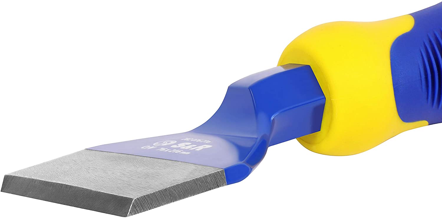 S&R Tile Chisel 216 x 76 mm - Brick and Hand Tile With Chrom-Vanadium Steel Blade, Hand Protection, Specially Bevelled Edge - Image 2