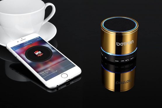 Betron KBS08 Wireless Portable Speaker Compatible with Smartphones Tablets Mp3 Players, Gold - Image 3