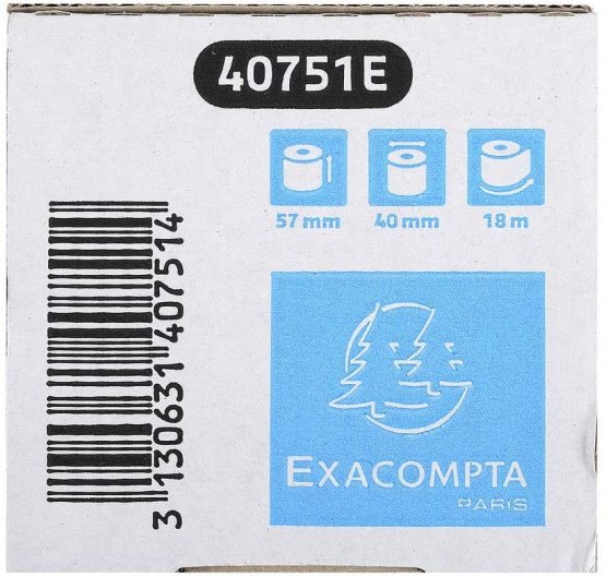 Exacompta Credit Card Machine Receipt Roll, 57 mm x 18m, 20 Rolls - Image 2