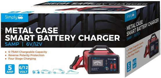 Simply BTC-1001A Metal Case Smart Battery Charger, 5 A