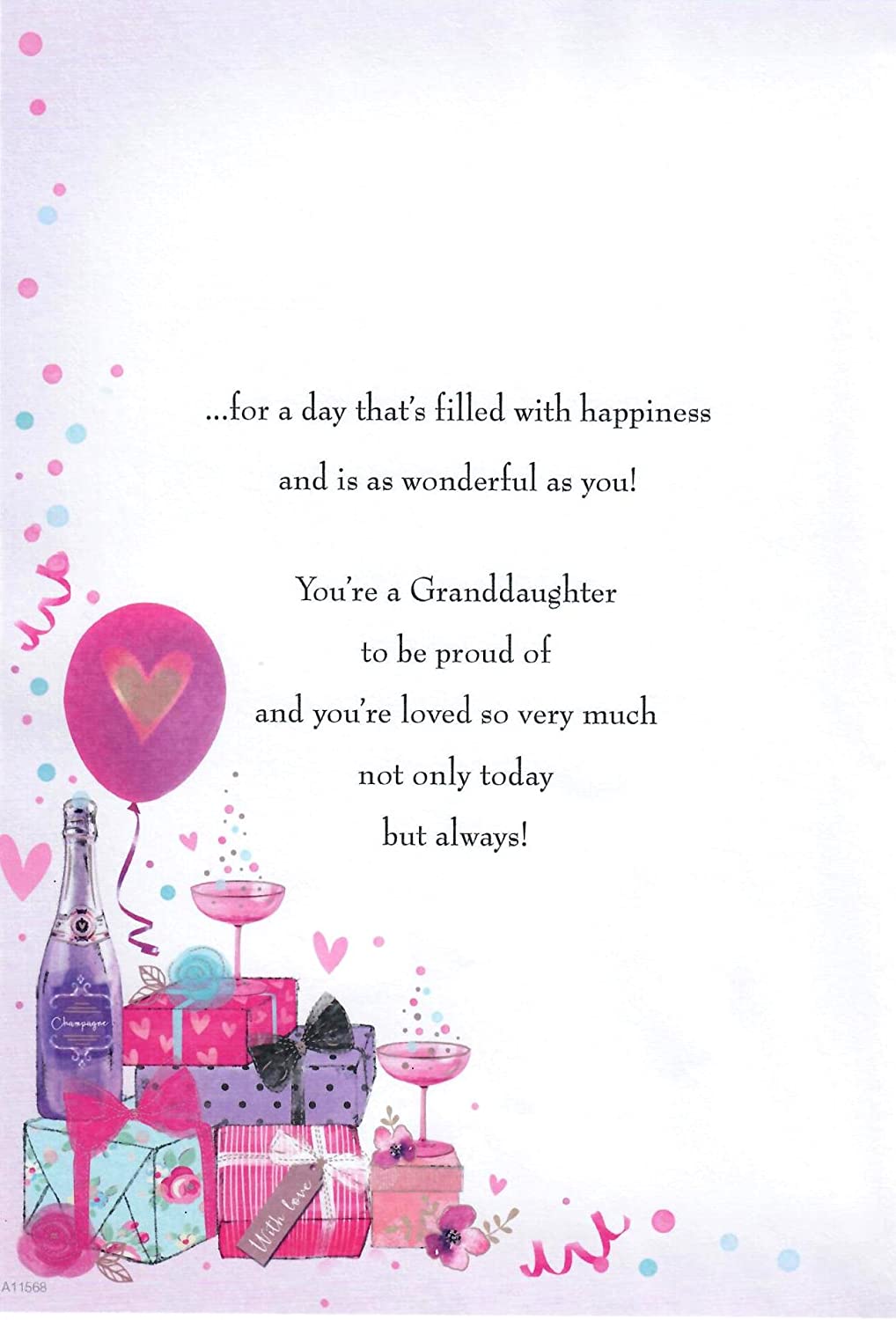 Piccadilly Greetings Traditional Milestone Age Birthday Card Age 21 Granddaughter - 10 x 7 inches, Purple - Image 2