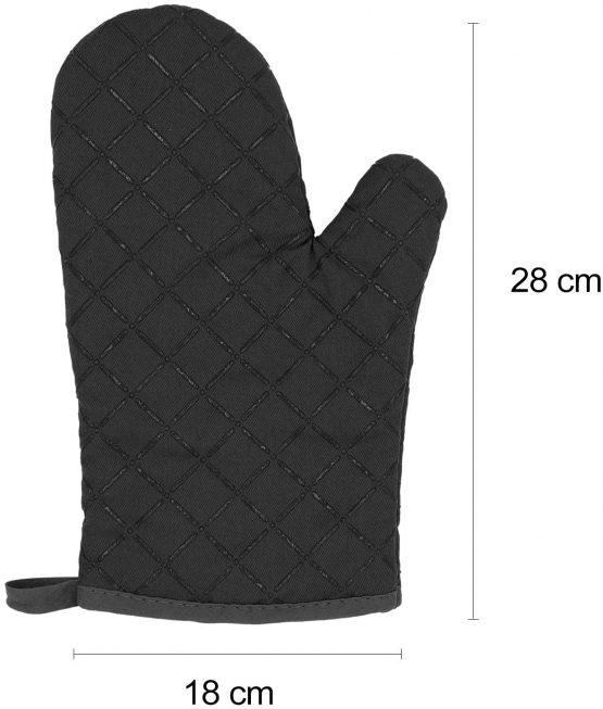 Oven Gloves,Heat Resistant Silicone Oven Gloves Non-Slip Kitchen Oven Mitts for Grilling,Cooking,Baking,Kitchen,Microwave,Pizza (Black,1 Pair) - Image 4