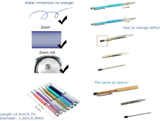 MengRan 2.75'' Ballpoint Pen Refills,Standard D1 Ballpoint Pen Refill (Remove Black Hat),Black Ink,(Pack of 10) - Image 2