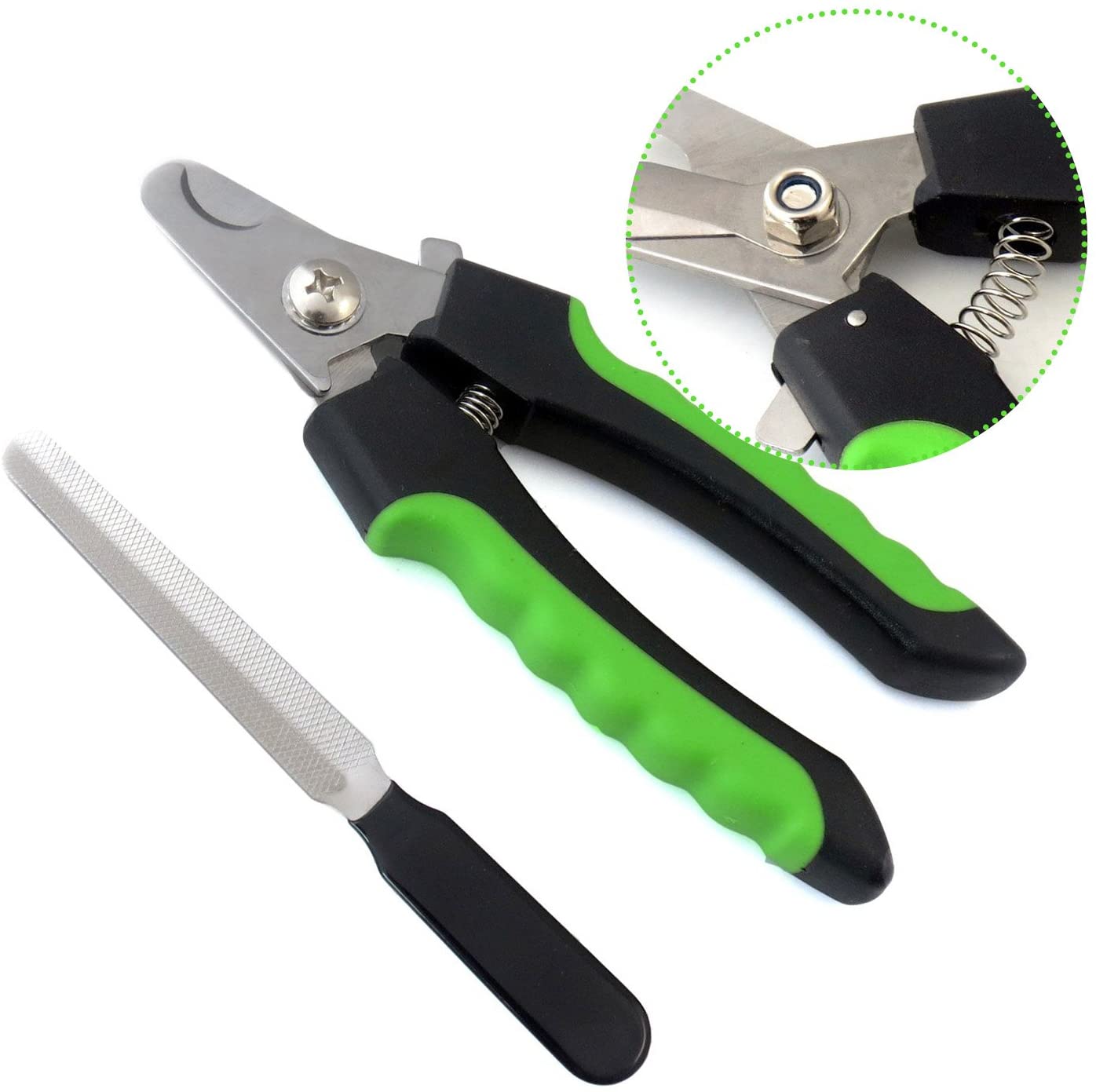 Payxuan Dog Nail Clipper and Trimmer with Guard and Nail File for Medium Large Dogs,Green - Image 3