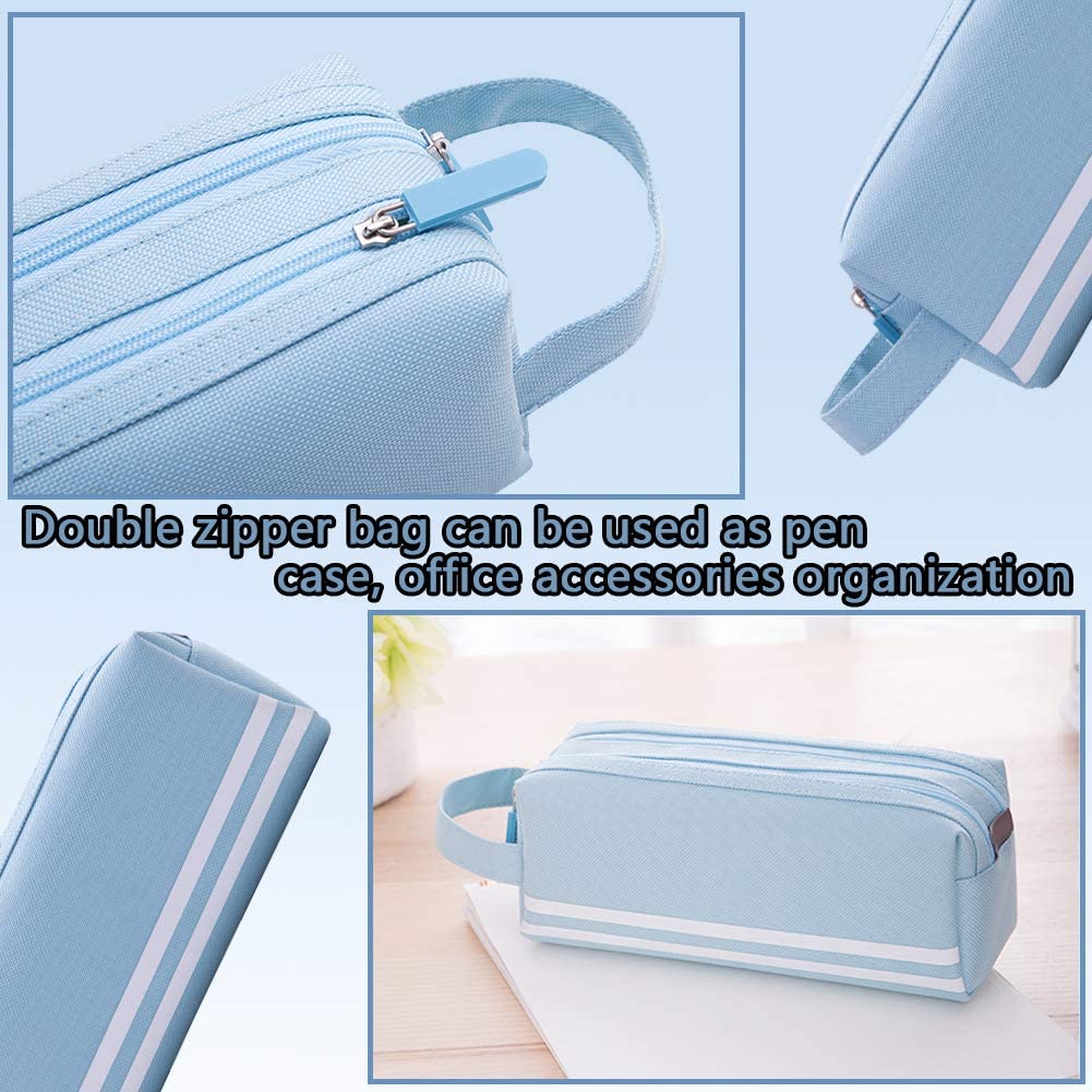 Pencil Case Large Capacity Pencil Case Blue BETOY Pen Bag Pencil Case 20cm for Children Teenager Student Storage of Stationery - Image 4