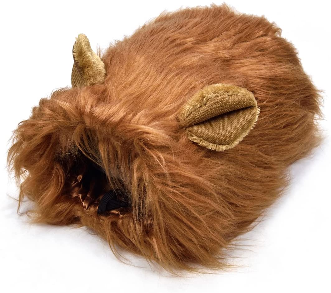 LUUFAN Lion Mane Wig for Dog and Cat Costume with Ears Pet Adjustable Comfortable Fancy Lion Hair Dog Clothes Dress for Halloween Christmas Easter Festival Party Activity (Dog- Light Brown) - Image 3