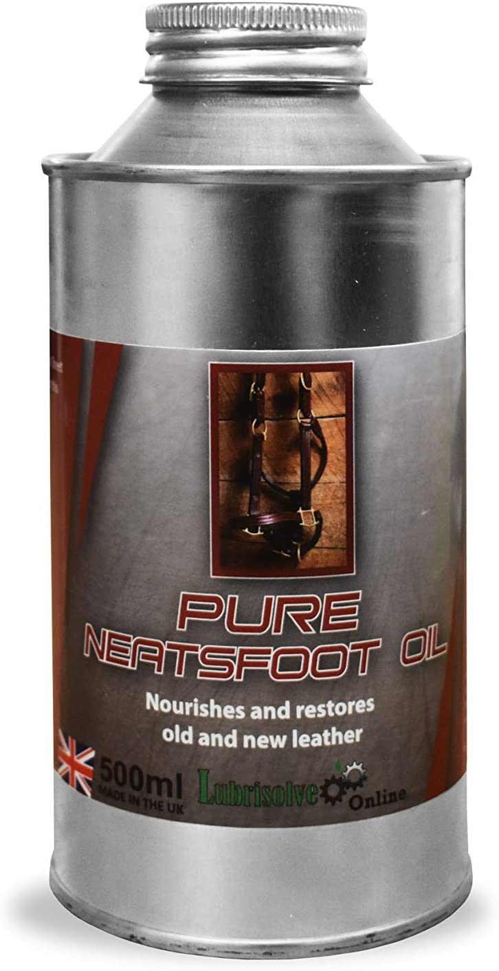 Premium 100% Pure Neatsfoot Oil - Leather Conditioner & Restorer, 500ml Bottle - Softens, Protects & Revives Leather