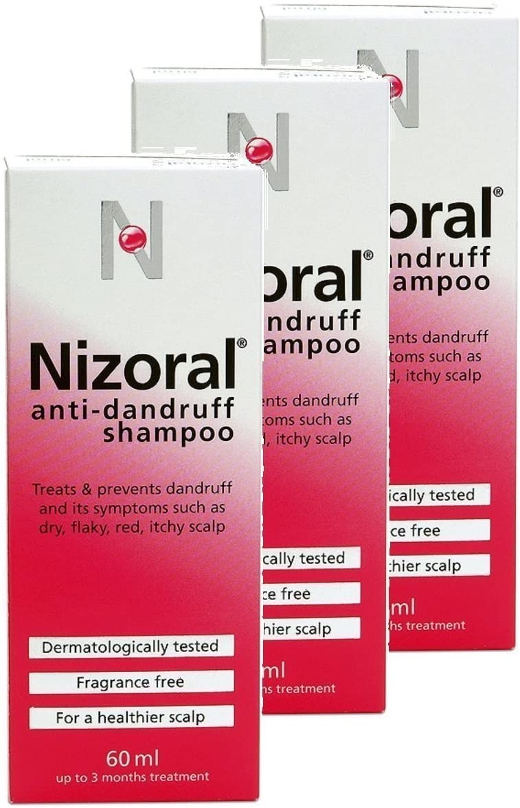 Nizoral Anti Dandruff Shampoo 60ml **3 PACK DEAL**, 60 ml (Pack of 3)