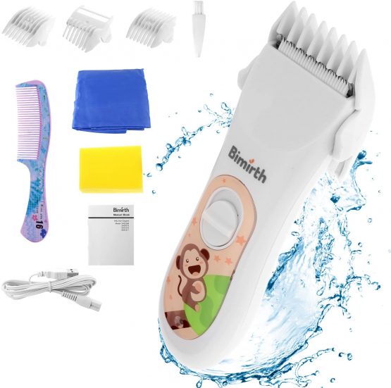 Bimirth Baby Children Hair Clippers, Cordless, Quiet Hair Clippers with Safe Ceramic Blade, USB Rechargeable, Waterproof, 3 Guide Combs
