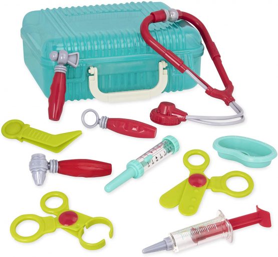 Battat BT2537Z Deluxe Doctor Toy Medical Kit for Children 3 Years + (11-Pcs), Blue