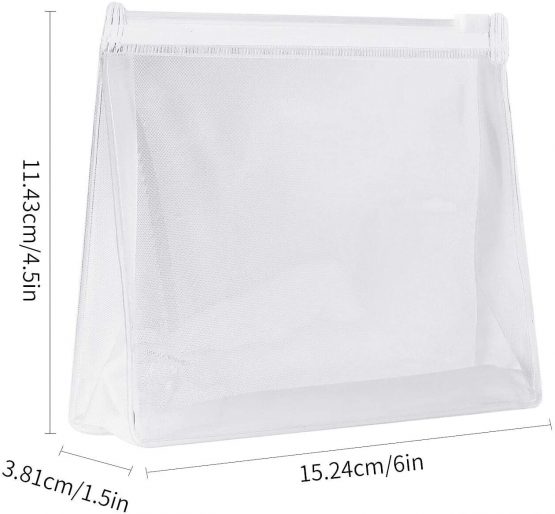 Mini Small PVC Transparent Plastic Cosmetic Organizer Bag Pouch with Zipper Closure for Vacation Travel, Bathroom and Organizing Waterproof Makeup Bag - Image 2