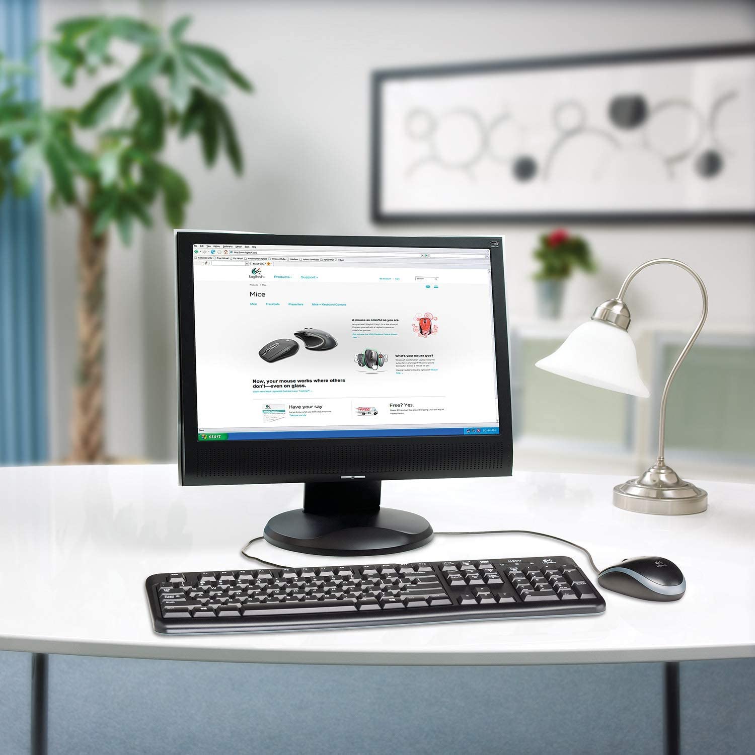 Logitech MK120 Wired Keyboard and Mouse Combo for Windows QWERTY Spanish Layout - Black