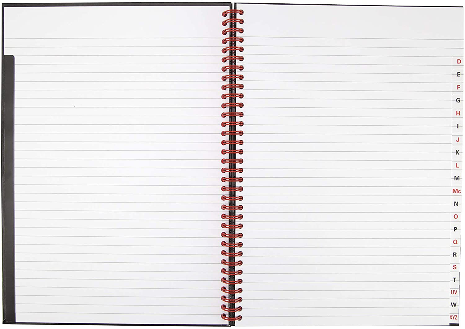 Oxford Black n' Red Ruled A-Z Wirebound Hardback A4 Notebook, 140 Pages,Black/Red, A4 Wirebound - Image 4