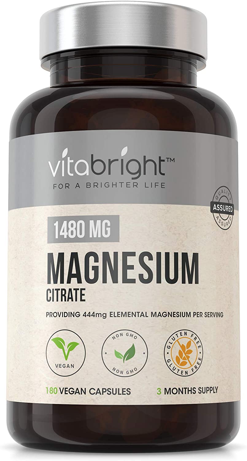 VitaBright Magnesium Citrate Capsules 1480mg, 240 count (Pack of 1)