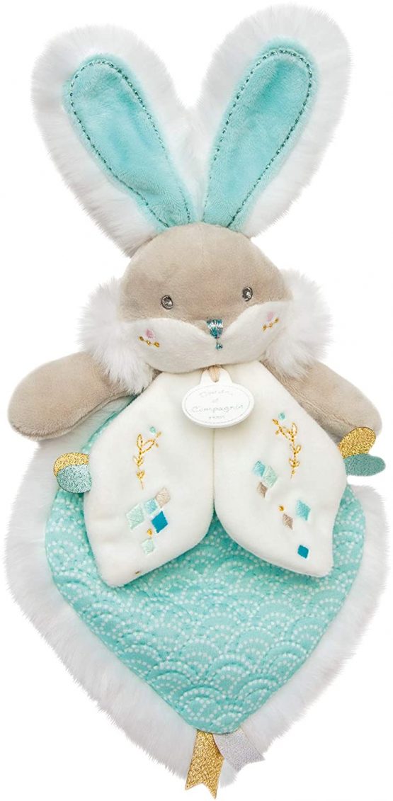 Doudou et Compagnie DC3490 Almond Sugar Rabbit Turquoise - Image 2