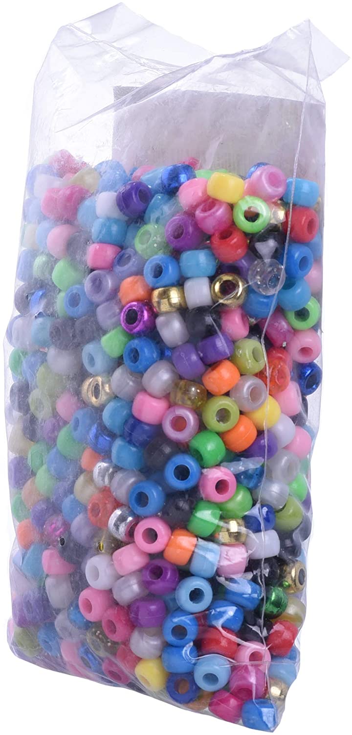 scola Pony Beads, 1,000 Pack, Assorted Colors, Metallic/Pearlised/Glitter/Bright, Jewellery Making, Craft - Image 2