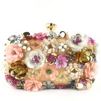 Jywmsc Women Clutches Flower Evening Handbag Chain Strap Shoulder Bag