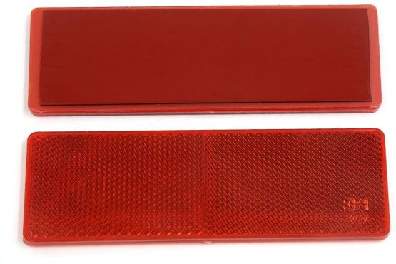sourcingmap Universal Truck Car Red Plastic Adhesiive Reflective Plate w/o Holes 2PCS