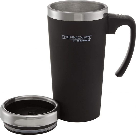 Thermocafe 400 ml Plastic and Stainless Steel Soft Touch Travel Mug, Black - Image 2