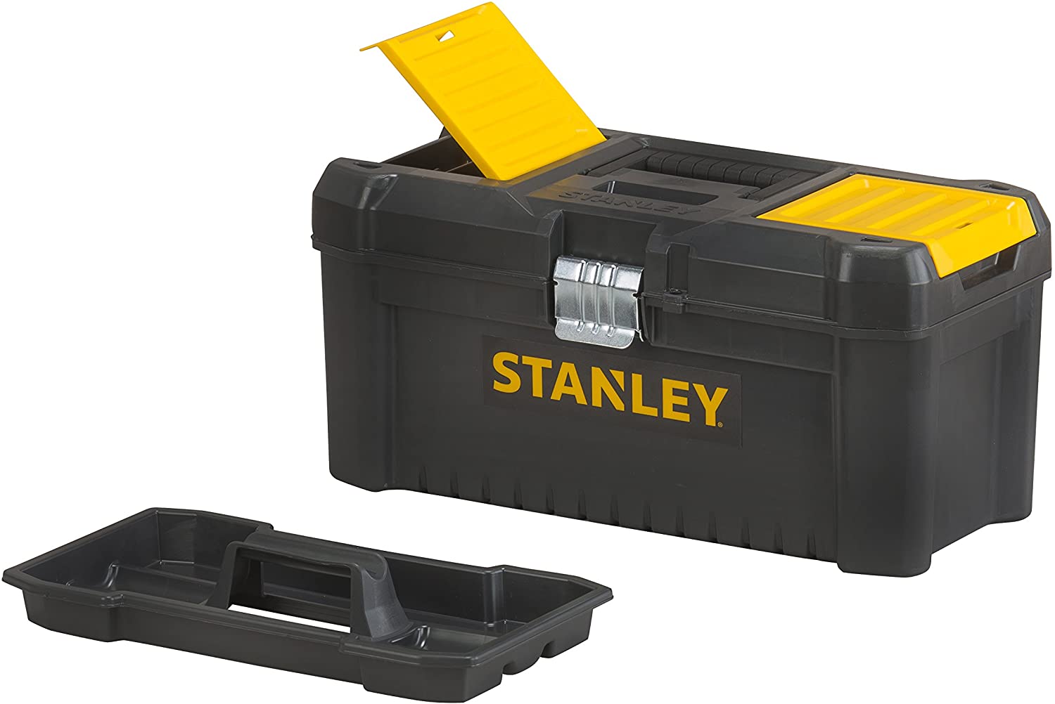 STANLEY Essential Tool Box (16in), Durable Storage Solution with Removable Tote Tray and Organisers - Image 2