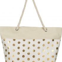 styleBREAKER Ladies XXL Large beach bag with metallic dot pattern and zipper, shoulder bag, shopper 02012342