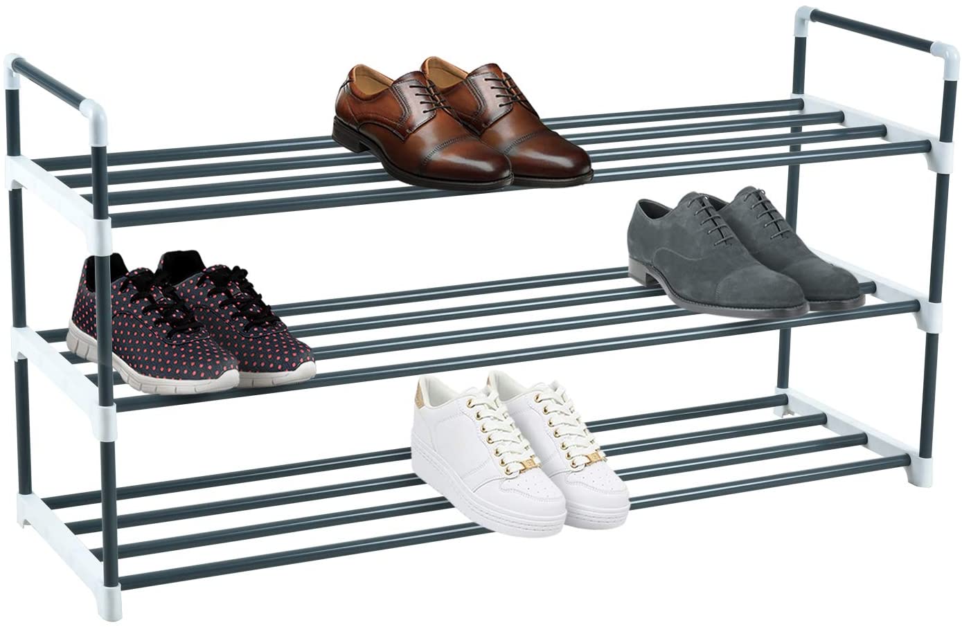 Knight 3-Tier Shoe Rack, Grey, 3 Tier