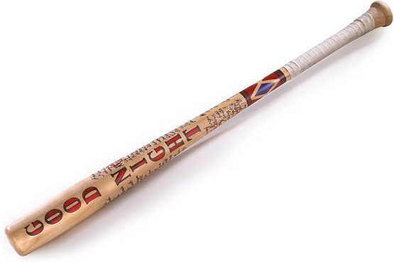The Noble Collection Harley Quinn Baseball Bat Officially Licensed - Suicide Squad Prop Replica - Full Size 31.5in (80cm) Solid Wooden Baseball Bat