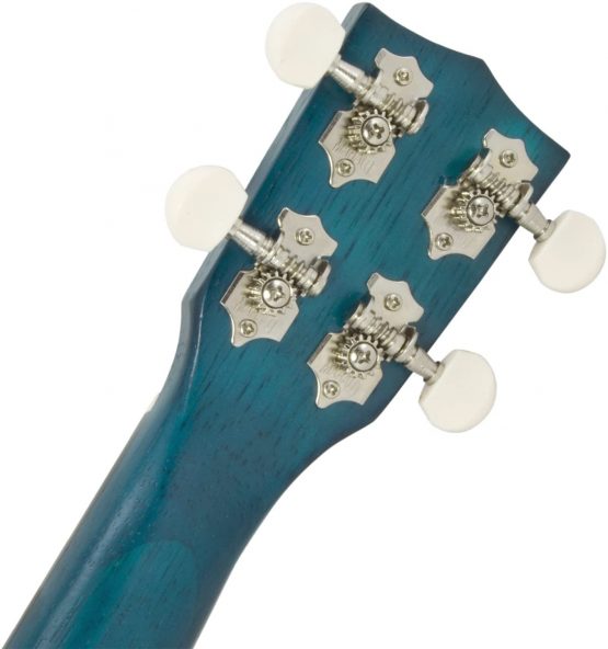 Mahalo Kahiko Soprano Ukulele, Quality Wood Ukulele with Geared Machine Head, Case Included, 2500 BU/MK1 (55.2 x 16.4 x 8 cm)- Blue - Image 4