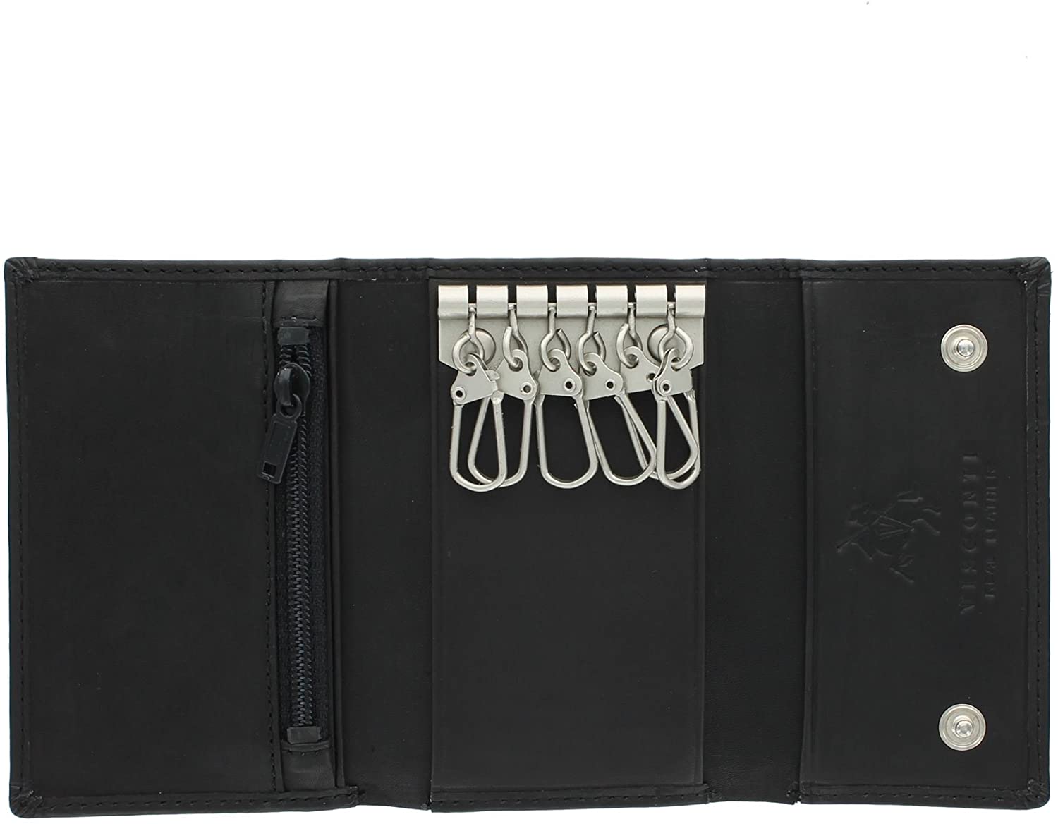Visconti Compact Leather Keycase Wallet 1178 Black