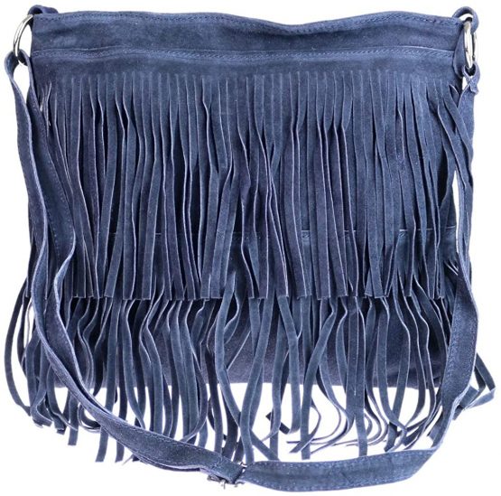 Girly Handbags Suede Fringe Shoulder Bag Crossbody Slouch Womens Fashion - Image 4
