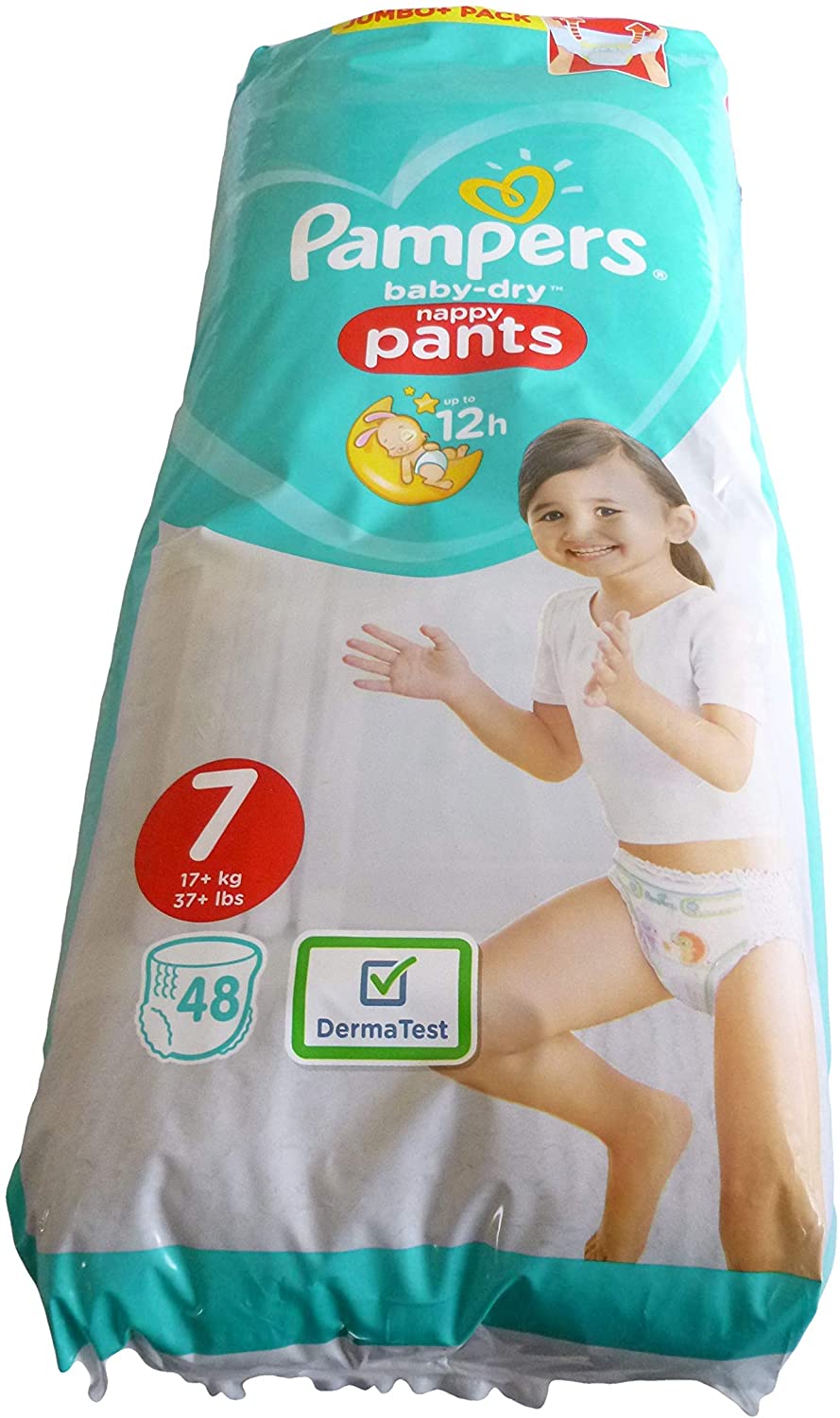 Pampers Baby Dry Pants Size 7-48 Pants, White, Size 7 (48 Count)