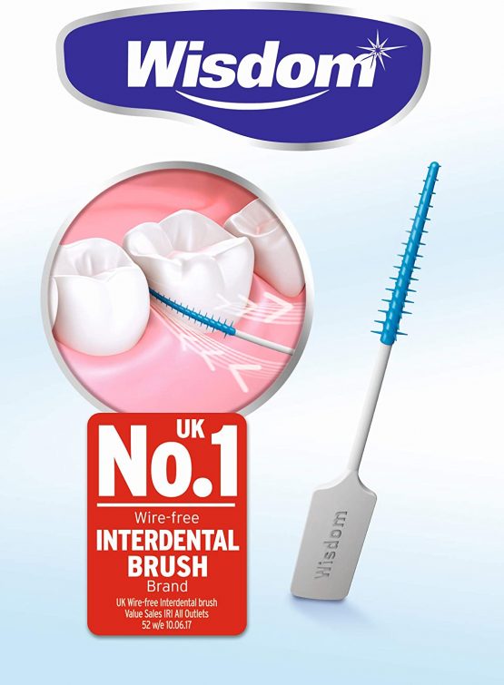 6x Wisdom Clean Between Interdental Brushes - Pack of 20 – Size Fine Blue - Image 2