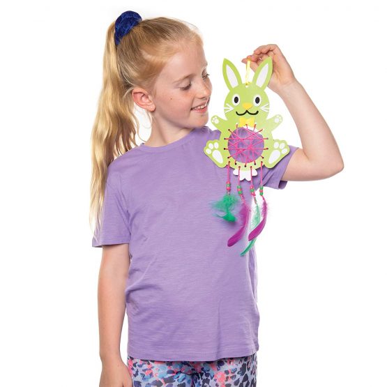 Baker Ross AT398 Easter Bunny Dreamcatcher Kits - Pack of 4, Ideal For Kids' Arts And Crafts, Educational Toys, Gifts, Keepsakes - Image 2