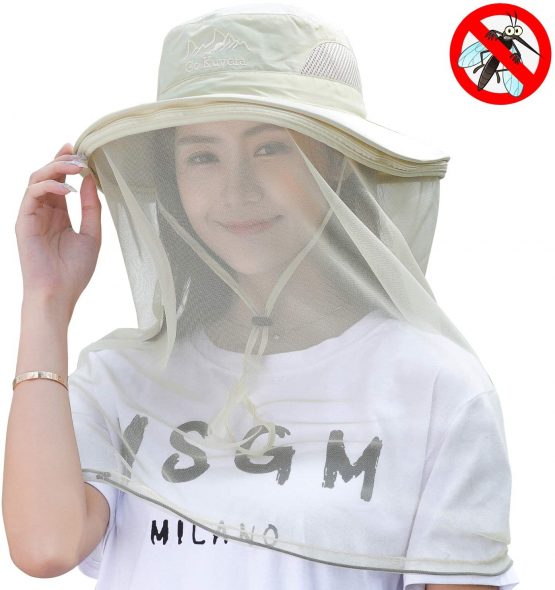 Aoutacc Mosquito Head Net Hat, Men Women Outdoor Sun Hat Bucket Hats with Hidden Net Mesh Face Protection Beekeeper Hat for Outdoor Safari Fishing Gardening Hiking Travel - Image 3