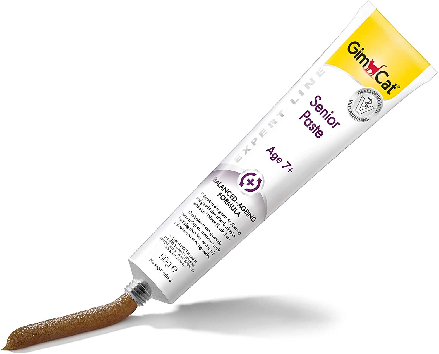 GimCat EXPERT LINE Senior Paste - This functional cat snack supports healthy ageing for cats aged 7 years and older - 1 tube (1 x 50 g) - Image 3