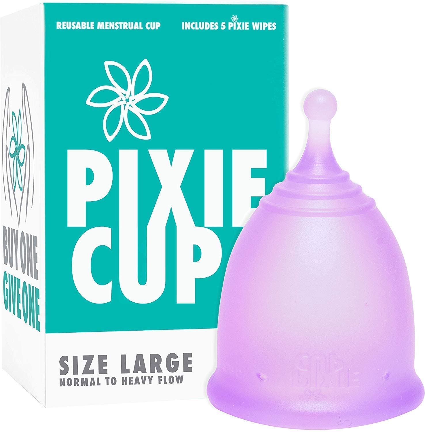 Pixie Menstrual Cup, No Metals or Toxins, 100% Medical-Grade Silicone, Ranked 1 for The Most Soft Reusable Period Cup
