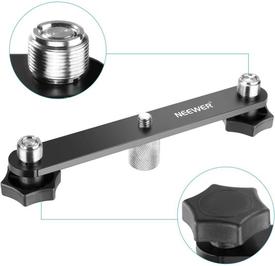 Neewer NW-036 Microphone Bar, Durable Sturdy Steel Microphone Mount Bracket T-bar with Standard 5/8-inch Thread Smooth Finish, Suitable for Most Microphones Clips Stands Boom Arms in Studios Showrooms - Image 2