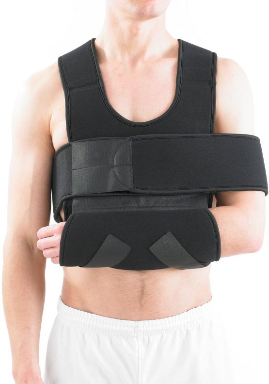 Neo G Comfort Shoulder Immobilizer - Breathable & Lightweight Fabric - for Pre/Post-Surgery Aid, Support & Elevate Arm, Injury Recovery, Arm Immobilization - Class 1 Medical Device - 1 Size