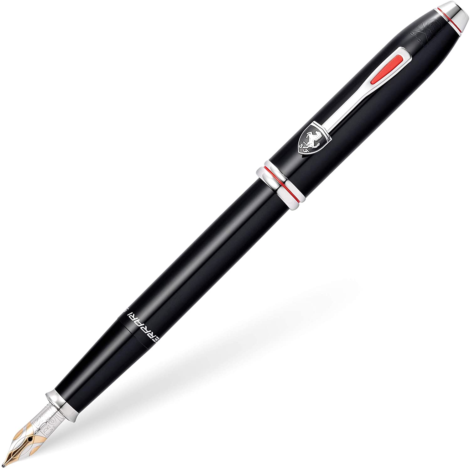 Cross Ferrari Townsend Medium Nib Fountain Pen - Gloss Black/Rhodium, Gold,Black
