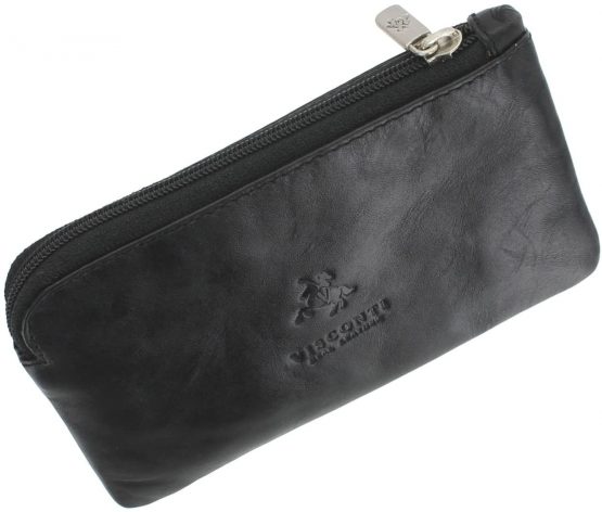 Visconti Monza Collection Geno Leather Coin Purse with Keyring MZ19 Black - Image 2