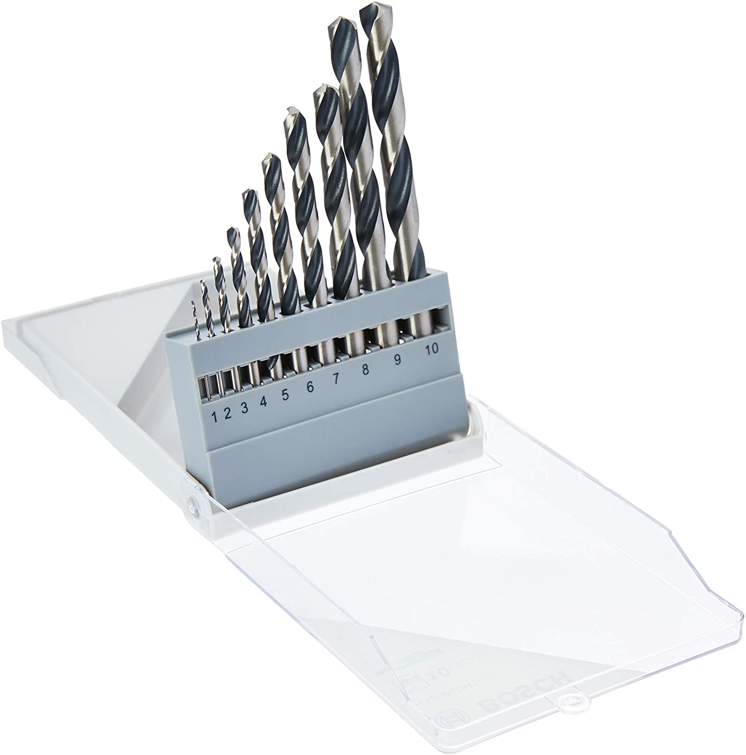 Bosch Professional Professional 2608577348 Metal Twist Drill HSS-Set 10-Piece PointTeQ in Cassette, 1-10 mm