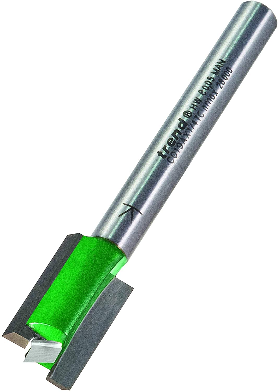 Trend CraftPro Straight Two Flute Router Cutter Bit, 1/4 Inch Shank, 12mm Cut Diameter & 19mm Cut Length - Image 2