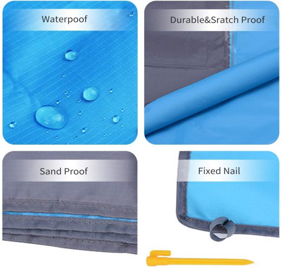Beach Blanket, Picnic Blanket, Sand Free Beach Mat Waterproof Lightweight 79 x 83Inch Foldable Portable Pocket Blanket Oversize Picnic Blanket Camping Mat for Outdoor Garden Park Grass Travel Hiking - Image 4