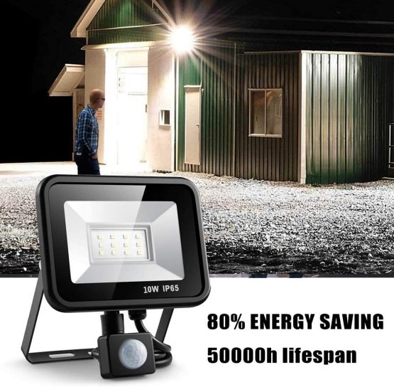 Eslas LED Floodlight 20W,Security Light with Motion Sensor Outdoor,Super Bright 2000 LM PIR Light,IP65 Waterproof for Garage,Garden,Car Park, Construction Site, 6500K Cold White[Energy Class A++ ] - Image 2