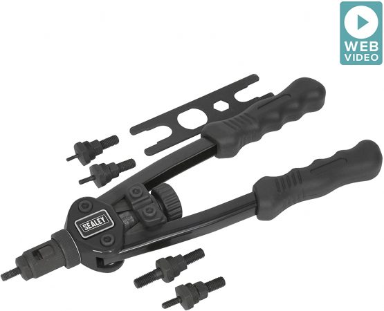Sealey AK3984 Short-Arm Threaded Nut Riveter, 128mm x 313mm x 285mm - Image 2