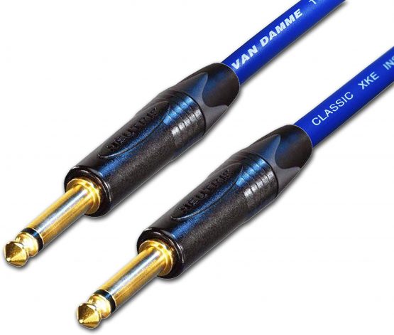 Designacable 1m Custom Length Gold Solder Straight FX Patch Lead Cable - Blue