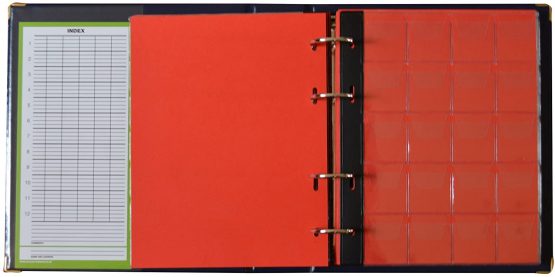 Collector Coin Album for 200 MEDIUM sizes coins 50p 50 pence £1 £2 €1 €2 - 10 pages and red dividers (200 Coins, Blue) - Image 2