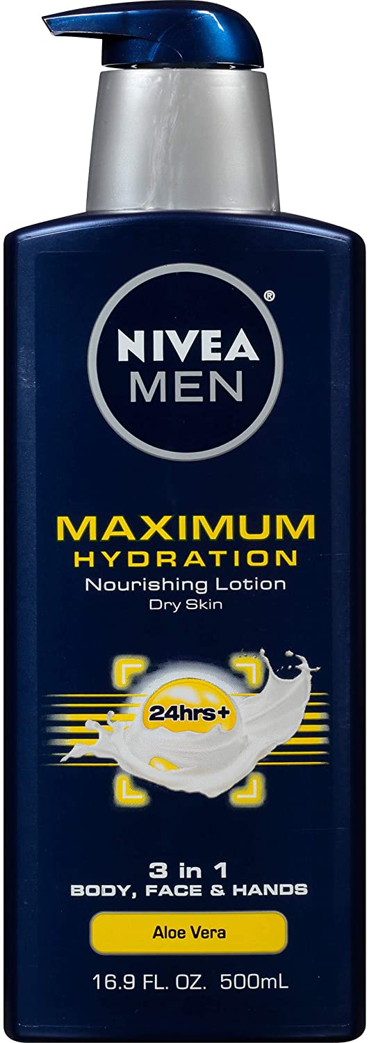 Nivea For Men Maximum Hydration Nourishing Lotion for Dry Skin 16.9 Ounce, 500 ml (Pack of 1)