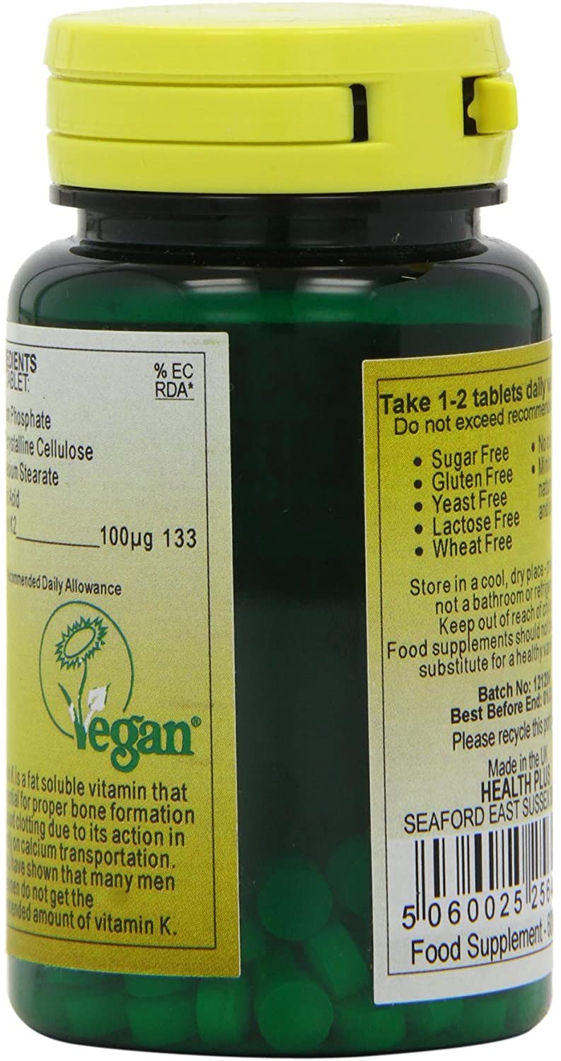 Health Plus Vitamin K2 100µg Joint and Bone Health Supplement - 60 Tablets, 60 count (Pack of 1) - Image 4