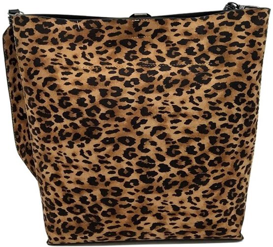 Women Leopard Print Bag Leather Tote Top Handle Big Shoulder Handbag Purse 2 Pcs - Image 4